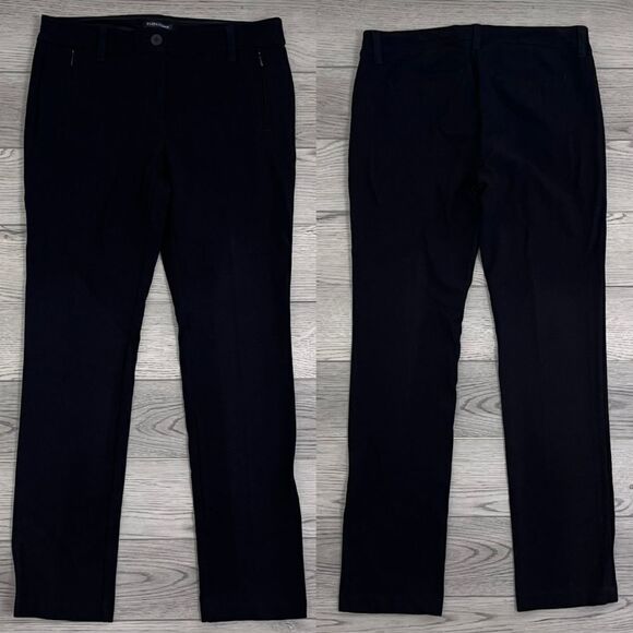 Eileen Fisher Pants - Eileen Fisher Women Size 6 Black Viscose Knit Straight Leg Trouser Pants Office